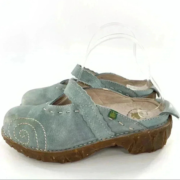 El NaturaLista flats size 36 blue leather fairycore comfort mules artisan clogs - Picture 5 of 12